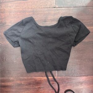 Wild Fable Black Ribbed Crop Top